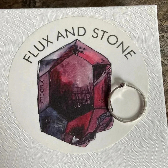 Flux and Stone| Sterling Sliver ring with  Aquamarine stone - Picture 3 of 4